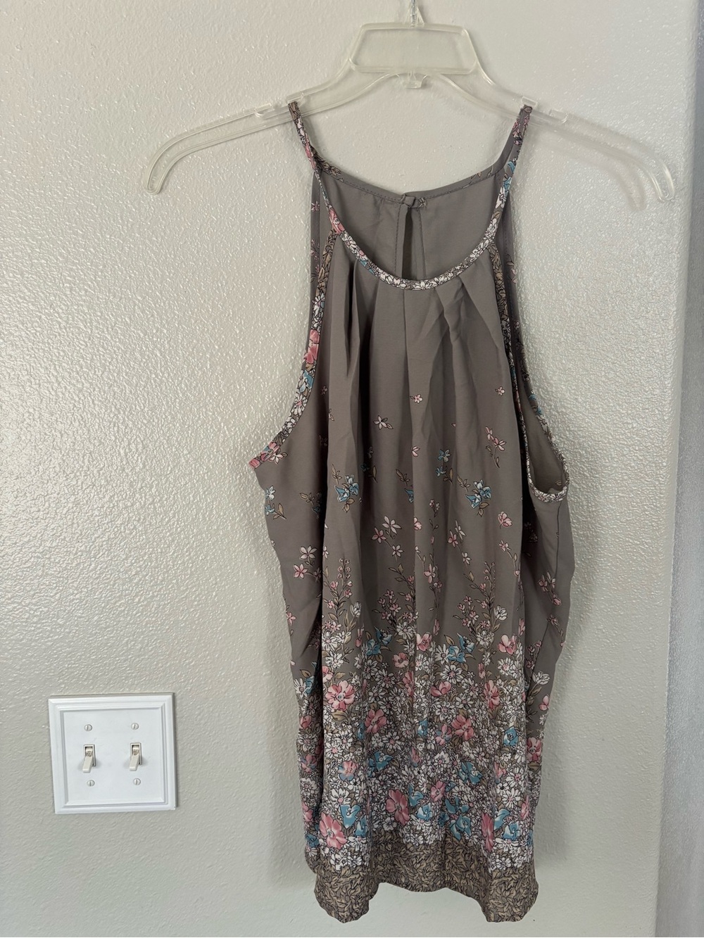 Bubble. B Plus Size 3XL Ditsy Floral Pleated Halter Neck Tank